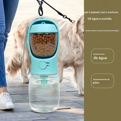 Garrafa de Água Portátil para Cães e Gatos com Compartimento para Alimentos – Hidrate e Alimente seu Pet com Estilo! - comprar online