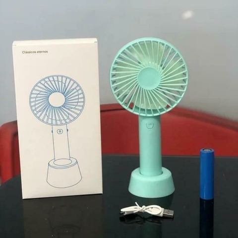 Mini Ventilador Recarregável Portátil De Mão Mesa USB LED - Conforto em Suas Mãos! - comprar online