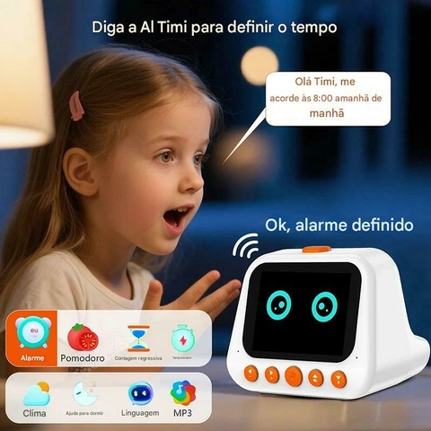 Despertador com humor e inteligência! Conheça o Ia despertador inteligente falando amigo brinquedo educativo para criança - comprar online