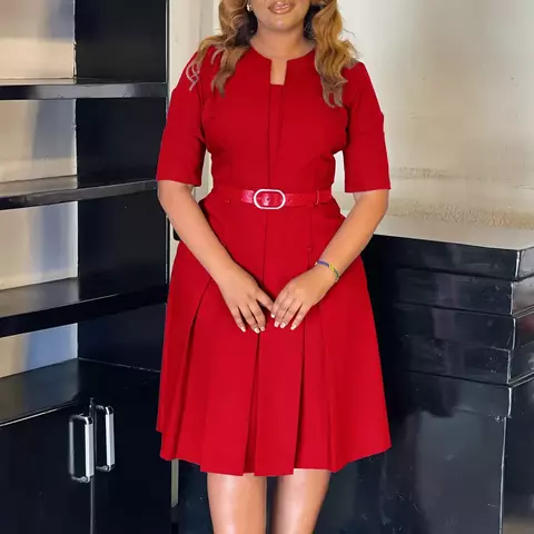 Vestido plus size de manga curta 2025 para mulheres - comprar online