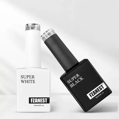 Esmalte em Gel 15ml – Preto e Branco Profissional | Alta Pigmentação, Brilho Intenso e Longa Duração UV/LED - comprar online