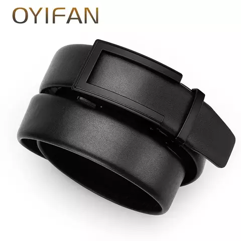 OYIFAN moda masculina cinto de couro genuíno fivela automática cinto de catrac