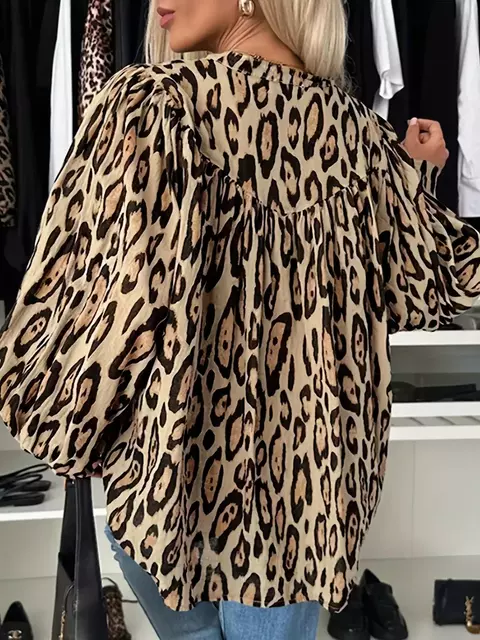Camisa Casual Feminina Estampada de Leopardo - Conforto e Estilo para Todas as Ocasiões!
