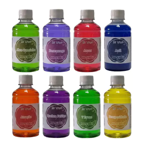 Kit 8 Banhos Aromáticos Anil Atração Amor Quebra Feitiço