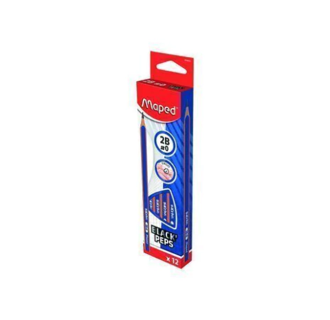 LAPIZ GRAFITO PLASTIC 2B CAJA X12 MAPED - 850822