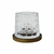 VASO DE VIDRIO WHISKY CON BASE DE MADERA 260CC X UNIDAD EN CAJA - 50062