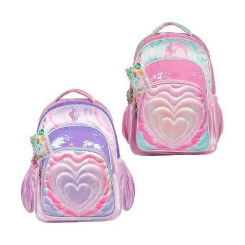 MOCHILA 18" ESPALDA DYE HEART CON BOLIGRAFOS X UNIDAD COLORES SURTIDOS FOOTY - F26353