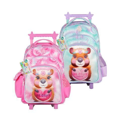 MOCHILA 18" CON CARRO CAPYBAG CON BOLIGRAFOS X1 COLORES SURTIDOS FOOTY - F26361
