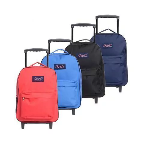 MOCHILA 17" CON CARRO LISA X UNIDAD COLORES SURTIDOS LSYD - 94.1200