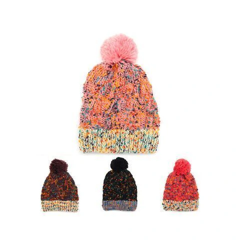 GORRO TEJIDO DAMA CHENILLE CON POMPON X1 SKORA - 24272