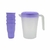 SET DE JARRA REDONDA CON TAPA 2500CC CON 4 VASOS - TB-0704