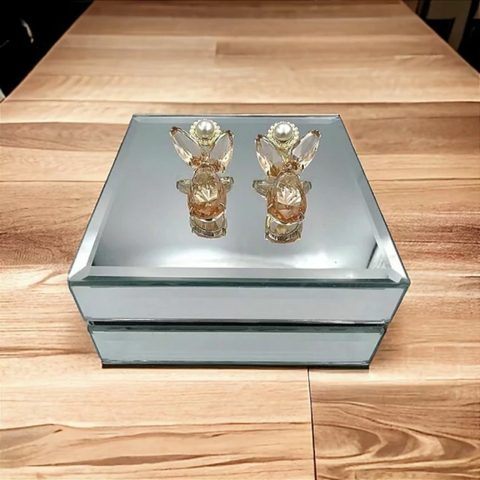 Brinco Feminino Luxo Gotas Morganita e Perola Shell