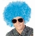 Peluca super afro celeste