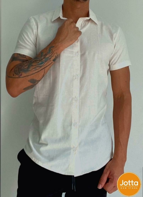 Camisa de botão - linho (Off White) - comprar online