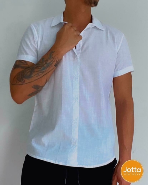 Camisa de botão - linho (Branca) - comprar online