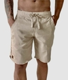 Bermuda Skinny em linho (Bege) - comprar online