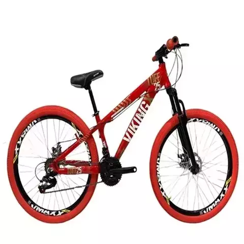 Bicicleta Viking Vermelho Tuff25/30 do grau Cambio Shimano rodas Vmaxx pneu Vermelho