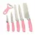 Jogo de 5 facas Rosa Antiaderente Profissional De Cozinha Faqueiro Gourmet Faca de Churrasco - comprar online