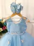 Imagem do Vestido Infantil Azul Elsa Frozen Gelo Com Capa Luxo Festas (0011AZ)