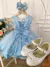 Vestido Infantil Azul Elsa Frozen Gelo Com Capa Luxo Festas (0011AZ)