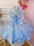 Vestido Infantil Azul Elsa Frozen Gelo Com Capa Luxo Festas (0011AZ) - Mundo da Marie - Loja de Roupas Infantis