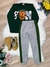 Conjunto de Moletom Blusa Verde Escuro e Calça Cinza Jogos (1725VD)