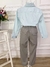 Conjunto Social Camisa Verde e Calça Sarja Cinza (3416VB) - loja online