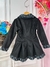 Casaco Sobretudo Infantil Suede Preto Pelúcia Grafite C/ Botão (2023PT) - comprar online