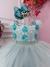 Vestido Infantil Verde C/ Aplique de Flores e Renda Luxo (3577VV) - loja online