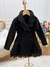 Casaco Sobretudo Infantil Soft Renda Barra Preto Botão - comprar online
