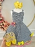 Vestido Infantil Junino Xadrez Preto e Branco C/ Broche (3438PT) - comprar online