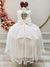 Vestido Infantil Off White Com Renda e Broche Damas Luxo na internet