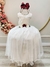 Vestido Infantil Off White Com Renda e Broche Damas Luxo - comprar online