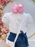 Conjunto infantil C/ Blusa Branca e Calça Jeans Azul Bolsinha (0144BJ) na internet