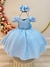 Vestido Infantil Azul Claro Busto Nervura Daminhas Festas (2782AK) - Mundo da Marie - Loja de Roupas Infantis