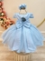 Vestido Infantil Azul Claro Busto Nervura Daminhas Festas (2782AK) na internet