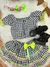 Imagem do Conjunto Meninas Junino Preto Xadrez Cropped Com Mini Saia (3549PB)