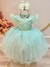 Vestido Infantil Verde Busto Com Renda e Strass Daminhas (2585VD)