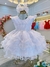 Vestido Infantil Batizado Branco Saia Com Babados Luxo (4004BC) - loja online