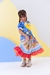 Vestido Infantil Junino Azul Colorido Festa Folia Premium (2364AZ) na internet