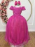 Vestido Infantil Pink Longo de Princesa Brilhante e Mangas na internet