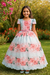 Vestido Infantil Azul Bebê Florido Primavera Cinto Pérolas - comprar online