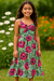 Vestido Infantil Casual Primavera Verão Verde Florido Colorido - comprar online
