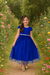 Vestido Infantil Longo Azul Royal Busto Nervura Festas Damas (3535AR) - comprar online