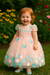 Vestido Infantil Rosa Plissado Aplique Flores Borboleta (3582RS) - comprar online