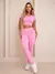 Kit 2 Conjunto Feminino Academia Calça Legging Cintura Alta + Top Manga Curta Microfibra Malhar - loja online