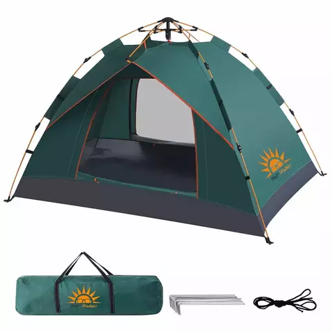 Barraca de Camping Automática Para 3-4 Pessoas,Ao Ar Livre Auto-Pop-up de Acampamento Rápida Portátil Verde/Branco na internet