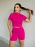 Conjunto Fitness Liso Gola Alta e Short Meia Coxa Para Malhar ,Academia Esportivo