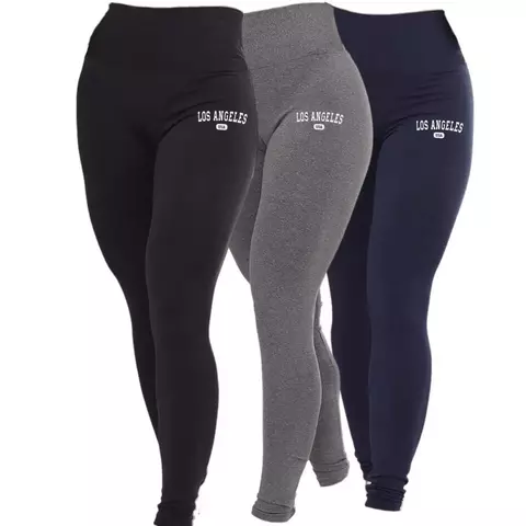 Kit 3 Calça Legging Feminina Loa angeles Fitness