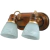 SPOT BASE OVALADA PATINADA COLOR CUERO P/2 LUCES E27 TULIPA MURANO LINEA GENOVA (DB) - comprar online
